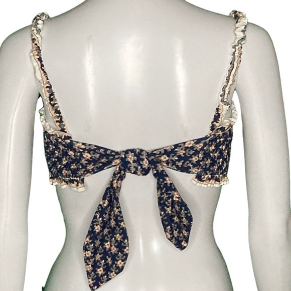 NWT Sea New York Jasper Marine Border Print Smocked Bikini Top - Sz S - Picture 4 of 6